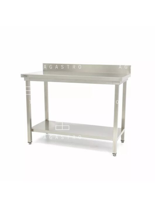 Rozsdamentes acél asztal hátsó felhajtással - 80 x 60 cm - állítható magasságú