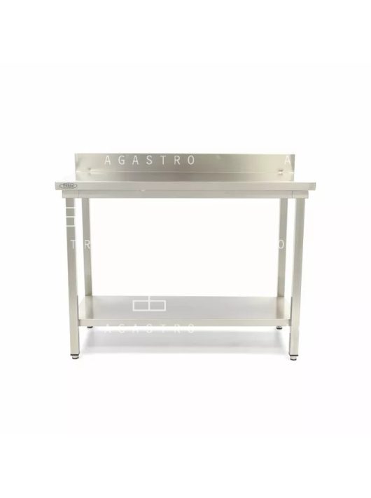 Rozsdamentes acél asztal hátsó felhajtással - 80 x 70 cm - állítható magasságú