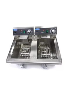   MAXIMA Kétaknás elektromos olajsütő 2 x 13 L - lefolyócsappal