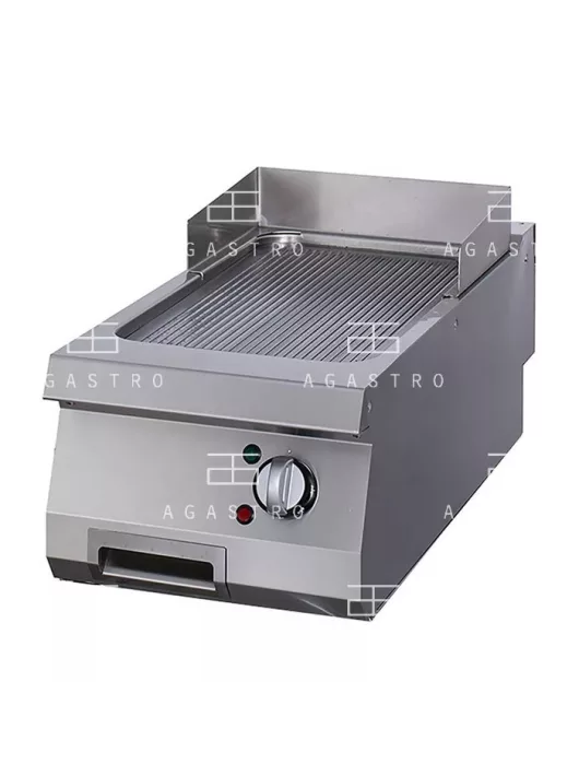 MAXIMA Elektromos rostlap, grillező - szatén - barázdált - 400 V - 70 cm mélységű