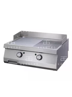   MAXIMA Elektromos rostlap, grillező - 2 zónás - 1/2 barázdált, 1/2 sima - szatén - 400 V - 70 cm mélységű