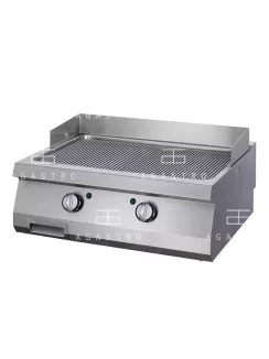   MAXIMA Elektromos rostlap, grillező - 2 zónás - szatén - horony - 400 V - 70 cm mélységű