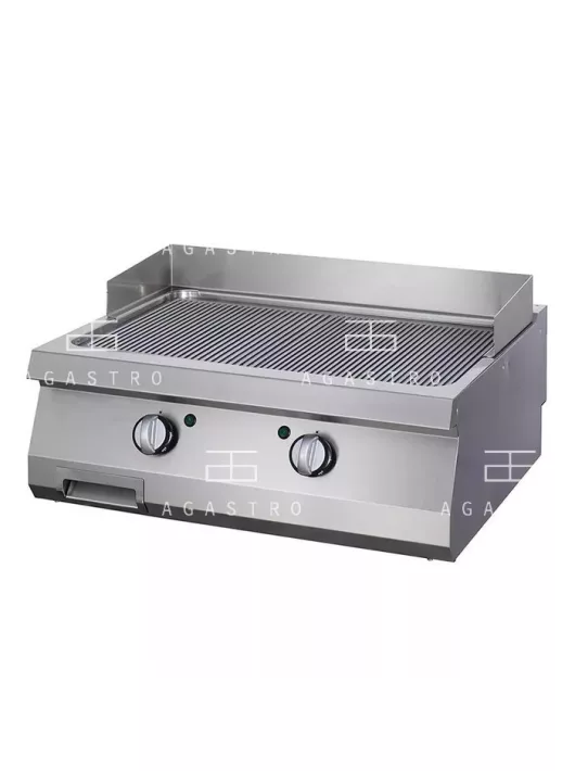 MAXIMA Elektromos rostlap, grillező - 2 zónás - szatén - horony - 400 V - 70 cm mélységű