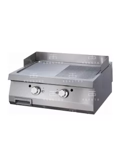   MAXIMA Gázüzemű rostlap, grillező 14 kW - 2 zónás - 1/2 barázdált, 1/2 sima - szatén - 70 cm mélységű