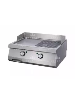   MAXIMA Gázüzemű rostlap, grillező 14 kW - 2 zónás - 1/2 barázdált, 1/2 sima - krómozott - 70 cm mélységű