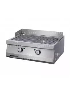   MAXIMA Gázüzemű rostlap, grillező 14 kW - 2 zónás - szatén - barázdált - 70 cm mélységű