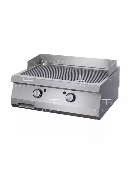 MAXIMA Gázüzemű rostlap, grillező 14 kW - 2 zónás - krómozott - barázdált - 70 cm mélységű