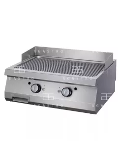   MAXIMA Elektromos rostlap, grillező - 2 zónás - szatén - barázdált - 400 V - 90 cm mélységű