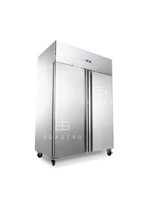 Teleajtós rozsdamentes hűtőszekrény görgőkön - 1200 liter - 6 állítható polc - GN 2/1 kompatibilis