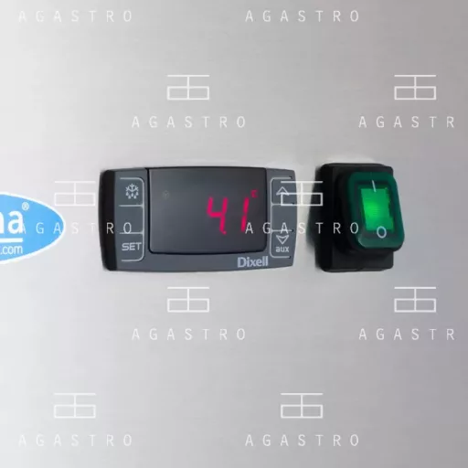 MAXIMA Teleajtós rozsdamentes hűtőszekrény görgőkön - 1200 liter - 6 állítható polc - GN 2/1 kompatibilis