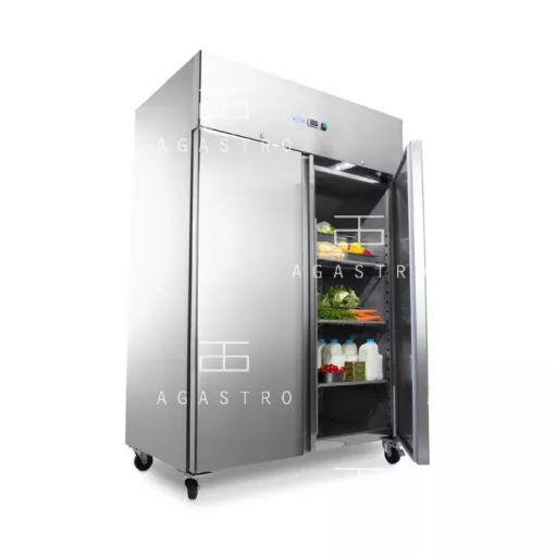 MAXIMA Kétajtós fagyasztószekrény görgőkkel - 1200L - GN 2/1 kompatibilis