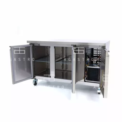 MAXIMA Hűtött munkaasztal 2 ajtóval - 136 cm - 314 L