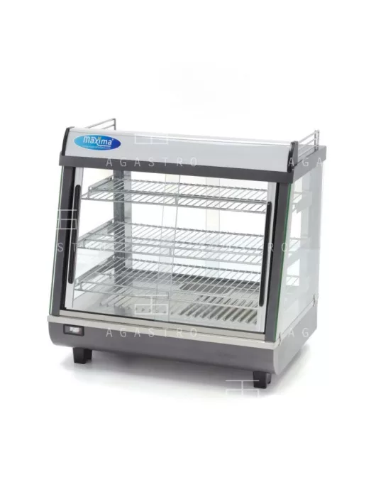 MAXIMA Fűtött bemutatóvitrin - 67,5 cm - 3 polc - 96 liter