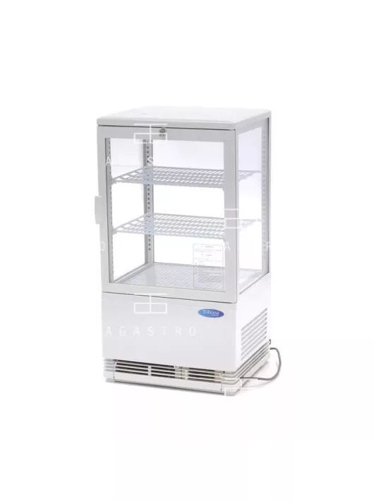 MAXIMA Hűtött bemutatóvitrin 43 cm - 58 L - fehér