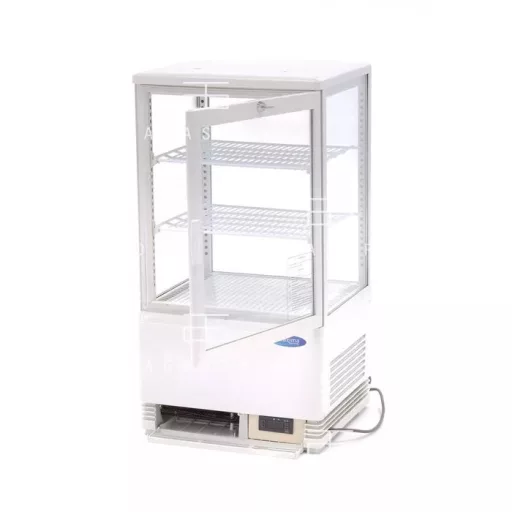 MAXIMA Hűtött bemutatóvitrin 43 cm - 58 L - fehér