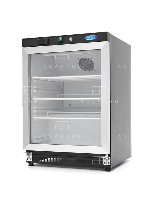 Üvegajtós hűtőszekrény - 200 liter - fekete