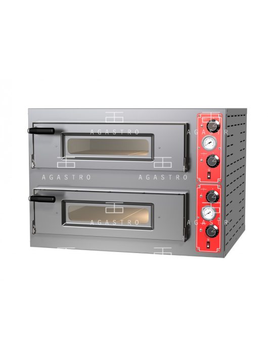 6+6-os pizzakemence, körben teli samott, 15.2 kW