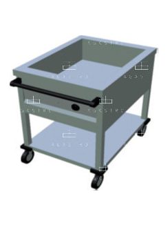 Melegentartó kocsi 2xGN1/1 800x650x850 mm, 1.3 kW