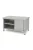 Rozsdamentes asztal dupla polccal, három oldalon burkolva és tolóajtóval 1600x650x850 mm