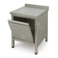 Rozsdamentes asztal billenő szemetessel 1200x650x850 mm