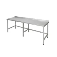   Rozsdamentes asztal hosszú hátsófelhajtással 2100x700x850 mm