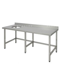   RM asztal hosszú hátsófelhajtással moslékolóval 2800x600x850 mm