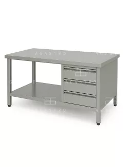 RM asztal polccal 3 fiókkal 1100x600x850 mm
