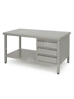 RM asztal polccal 3 fiókkal 1200x600x850 mm