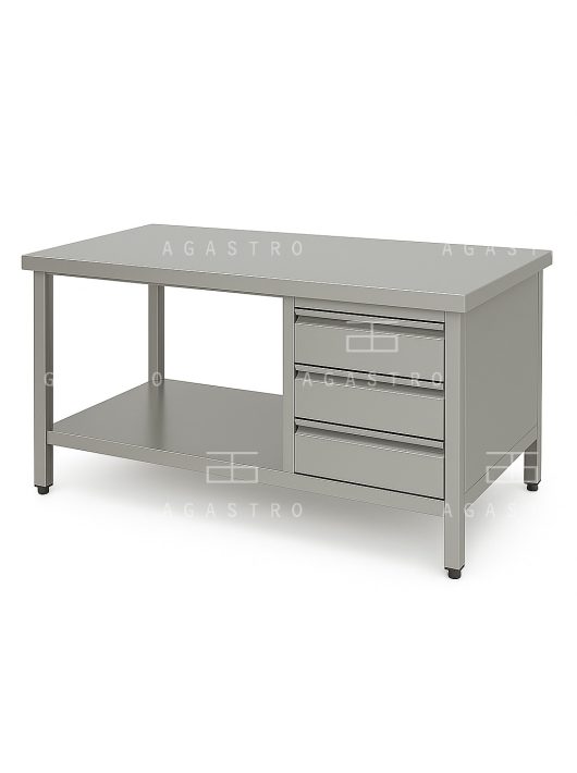 RM asztal polccal 3 fiókkal 2200x700x850 mm