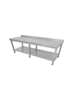   RM asztal polccal hosszú hátsófelhajtással 2200x600x850 mm
