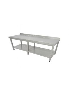   RM asztal polccal hosszú hátsófelhajtással 2300x600x850 mm