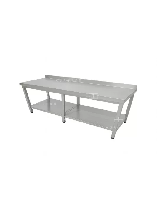 RM asztal polccal hosszú hátsófelhajtással 2400x600x850 mm