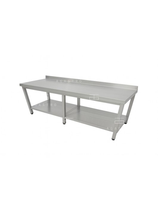 RM asztal polccal hosszú hátsófelhajtással 2300x700x850 mm