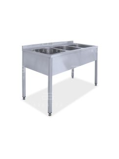   Hárommedencés mosogató 500x500x300 medencével, 1800x700x850 mm