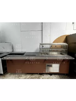   Márványpult üveges felépítménnyel, tálcacsúszdával,fiókkal