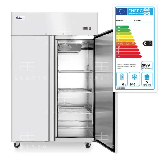  Kétajtós ipari fagyasztószekrény görgőkkel  - 1240 L - GN 2/1 kompatibilis