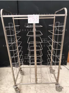 Használt rozsdamentes Tálcatartó kocsi