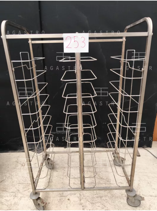 Használt rozsdamentes Tálcatartó kocsi