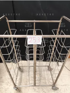 Használt rozsdamentes Tálcatartó kocsi