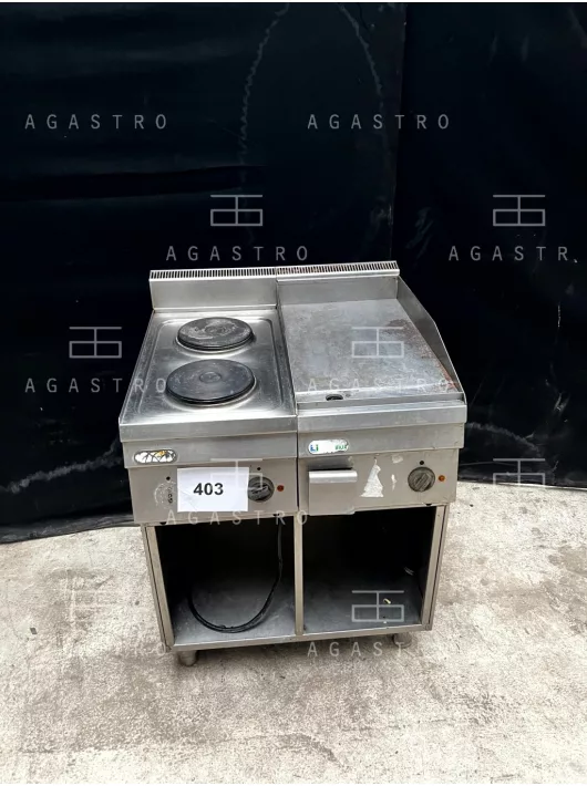 Elektromos tűzhely 2 főzőzónával és rostlappal