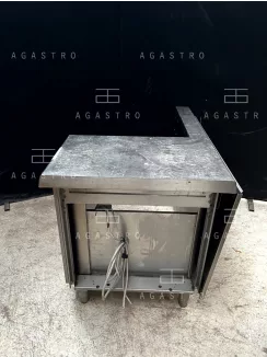 Rozsdamentes asztal, fiókkal és pénztárral