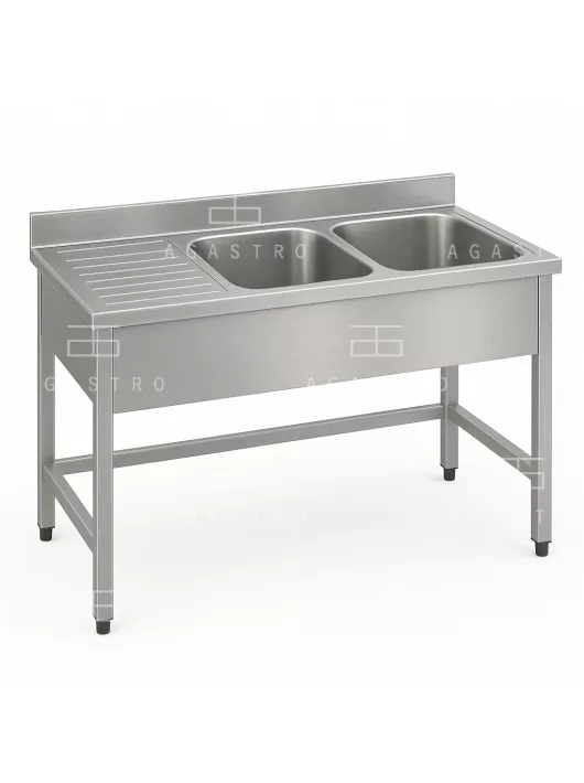 Kétmedencés mosogató csepegtetővel - 1600 x 700 x 850 mm, 500 x 500 x 300 mm medencével