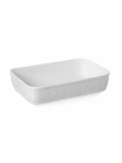 HENDI Téglalap alakú porcelán sütőtál 