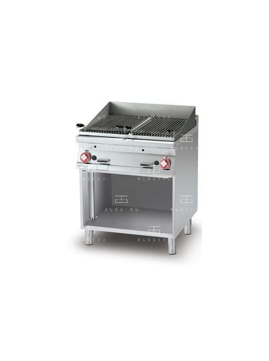 Lávaköves grillsütő nyitott tárolóval - gázüzemű - 18 kW