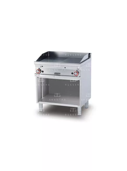 Gázüzemű rostlap nyitott tárolóval- 2 zóna, 14 kW (sima és bordázott)