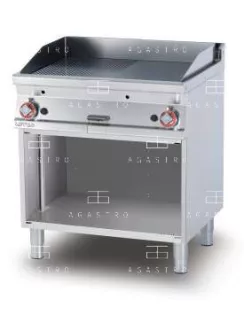   Gázüzemű rostlap nyitott tárolóval- 2 zóna, 14 kW (keménykrómozott, sima és bordázott munkalap)