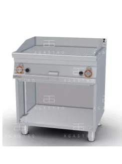   Gázüzemű rostlap nyitott tárolóval- 2 zóna, 14 kW (keménykrómozott, bordázott munkalap)
