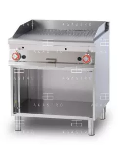   Gázüzemű rostlap nyitott tárolóval- 2 zóna, 18 kW (keménykrómozott, bordázott munkalap)