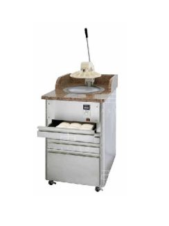   Félautomata pizzaformázó gép, rozsdamentes acél szekrénybe beépített