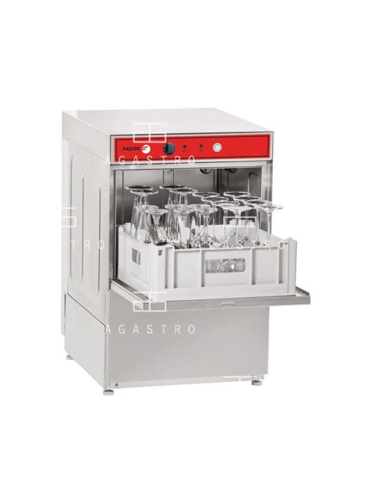 Ipari pohármosogató gép, beépített mosó-, öblítőszer adagolóval - 40x40 cm kosár